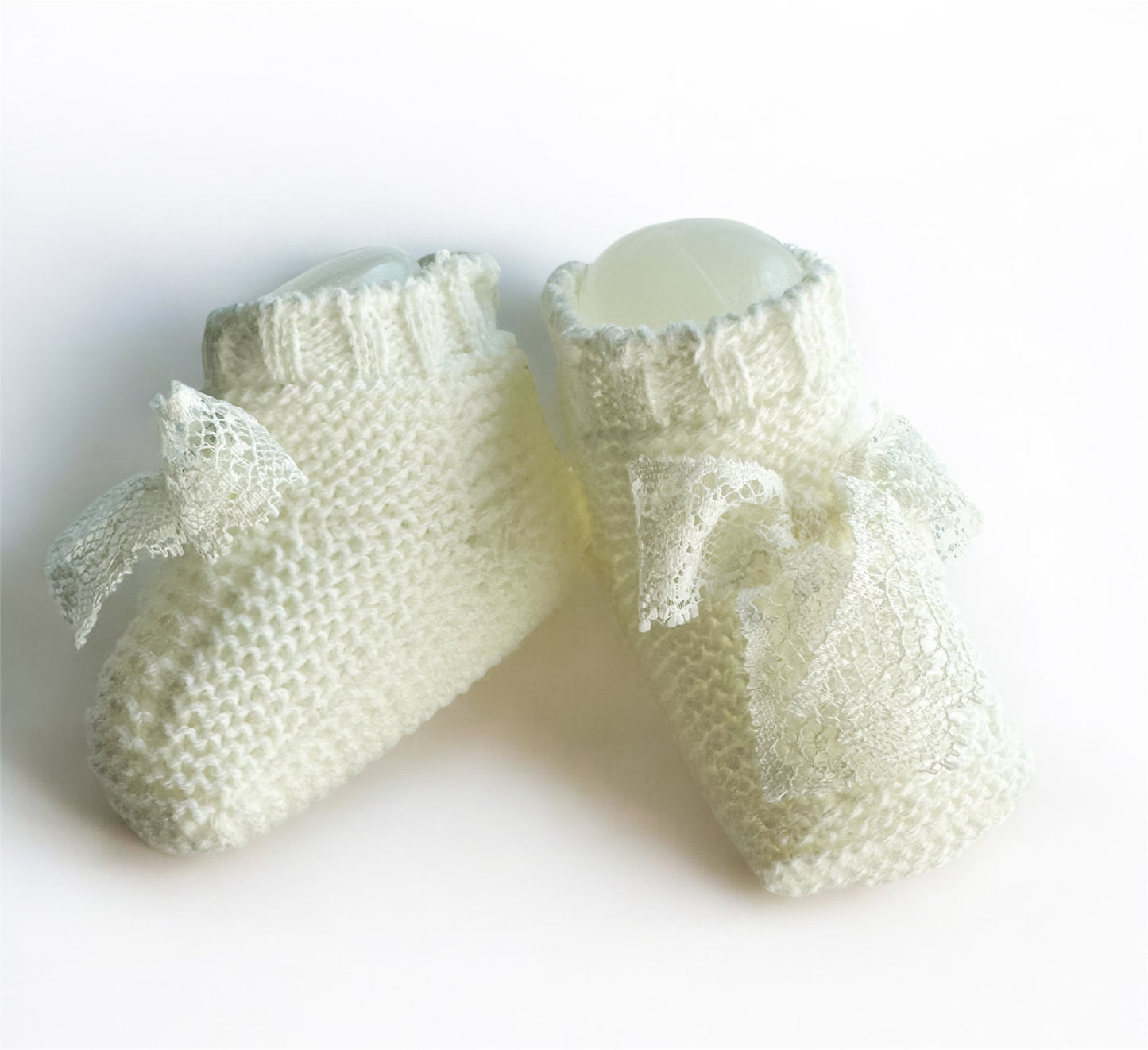 Sofía Lace Bow Knit Booties