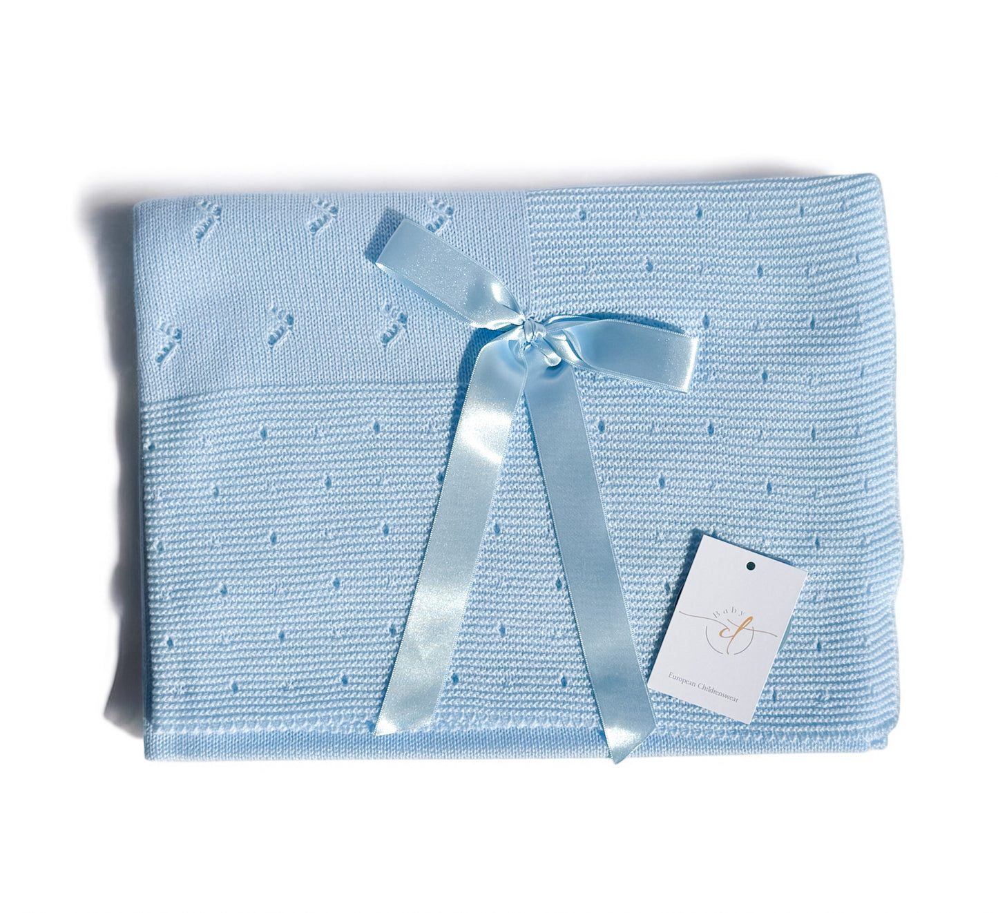 Azulito Baby Knit Blanket – Blue