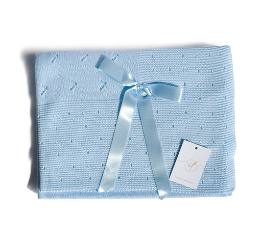 Azulito Baby Knit Blanket – Blue