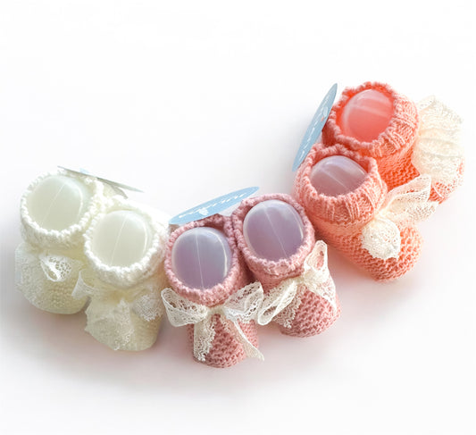 Sofía Lace Bow Knit Booties