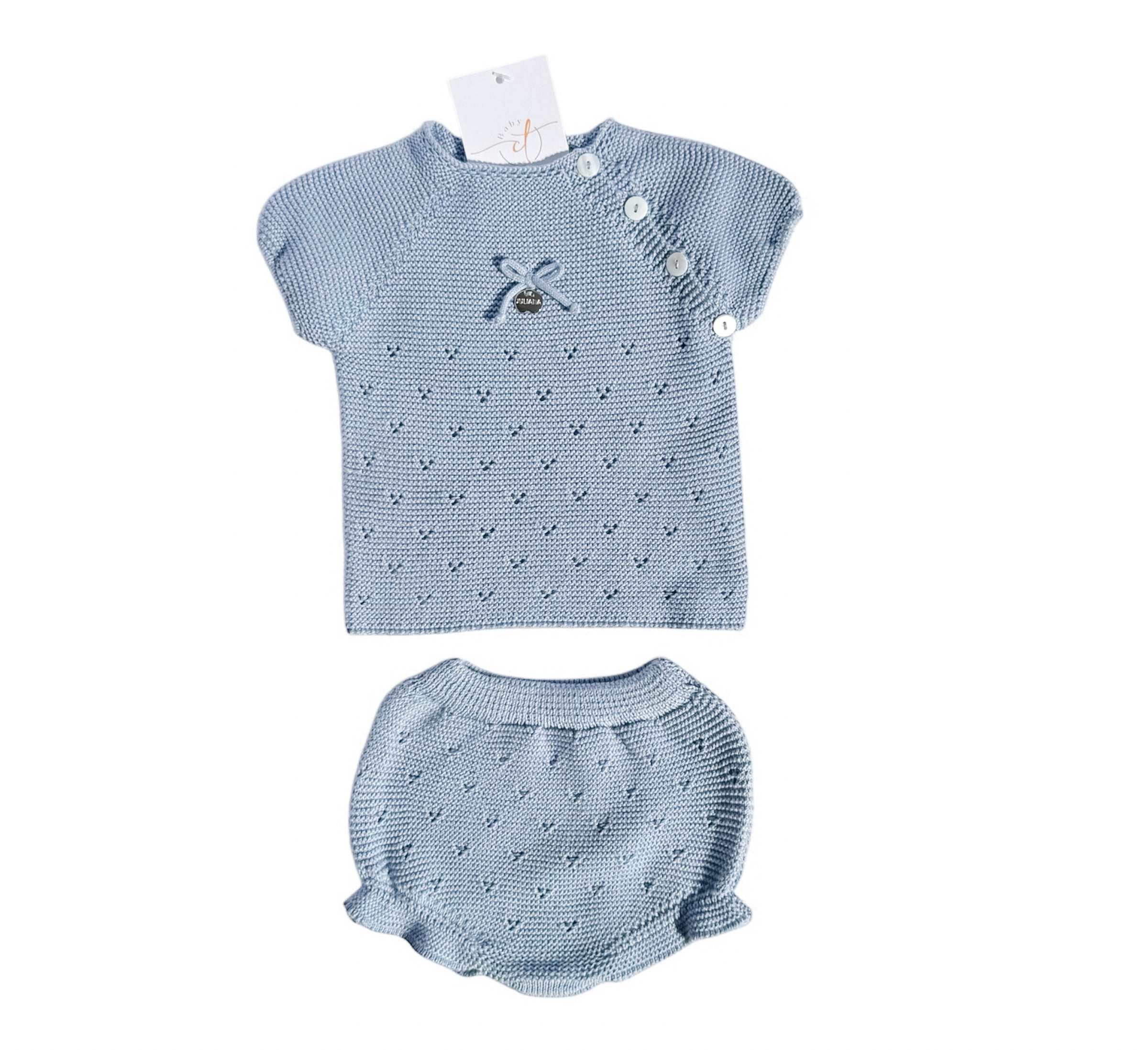 Blue Pointelle Baby Set main image 1