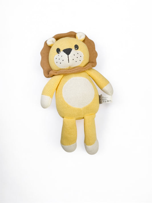 Leo the Lion – Yellow Knit Stuffed Animal for Babies