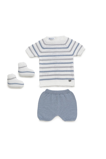 Celeste Spanish Baby Boy Knit Set with Booties