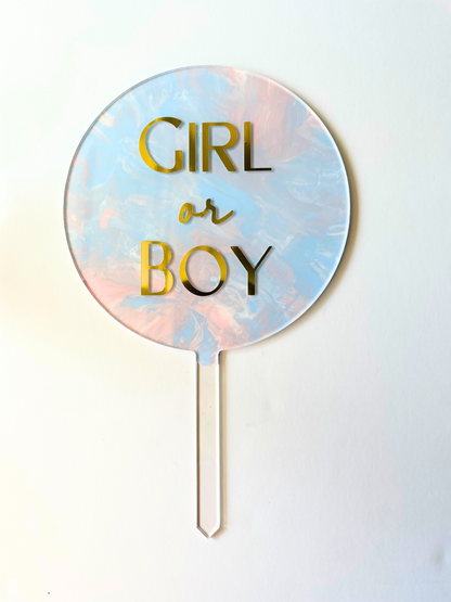 Gender Reveal cake topper