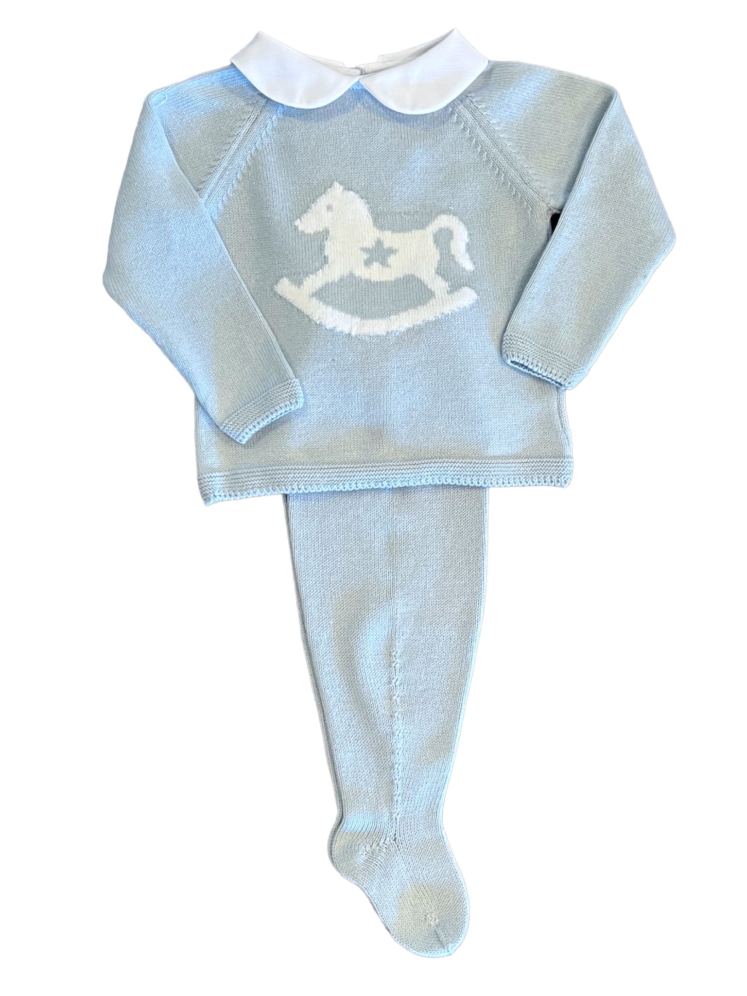 Light Blue Knit Rocking Horses Sac main image 1