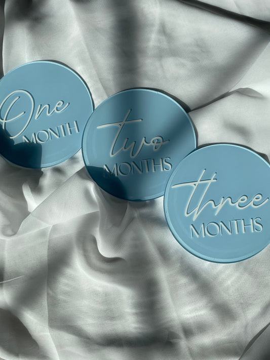 Baby Blue Monthly Milestone Discs